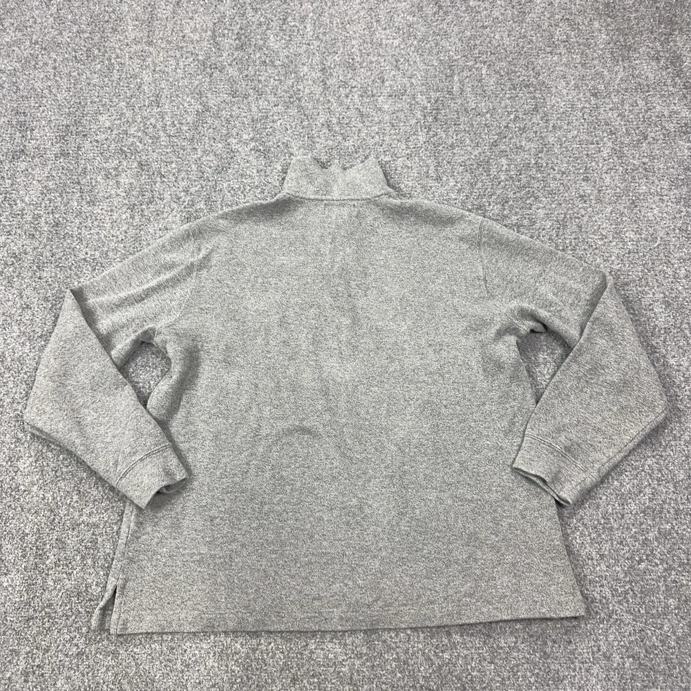 VTG Polo Ralph Lauren Sweater Mens Large Gray 1/4‎ Zip Mock Neck Cotton Knit